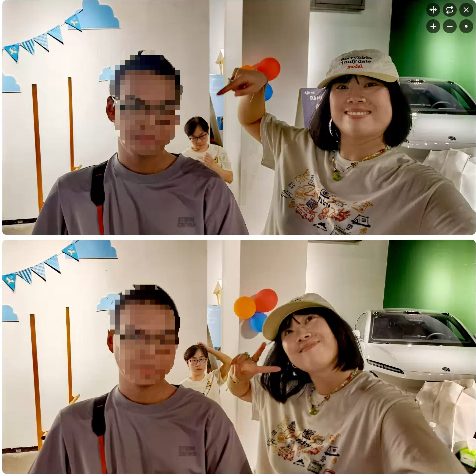 打了马码以后看起来还比较正常，但是我无法评价我当时的表情，真的非常奇怪(如果你见过那张原图的话)